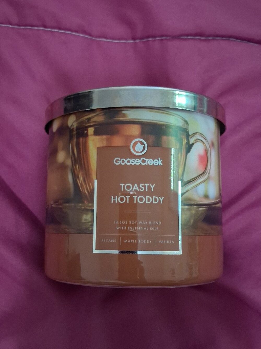Goose Creek 3 Wick Candle - Toasty Hot Toddy (Rum/Maple/Pecans)